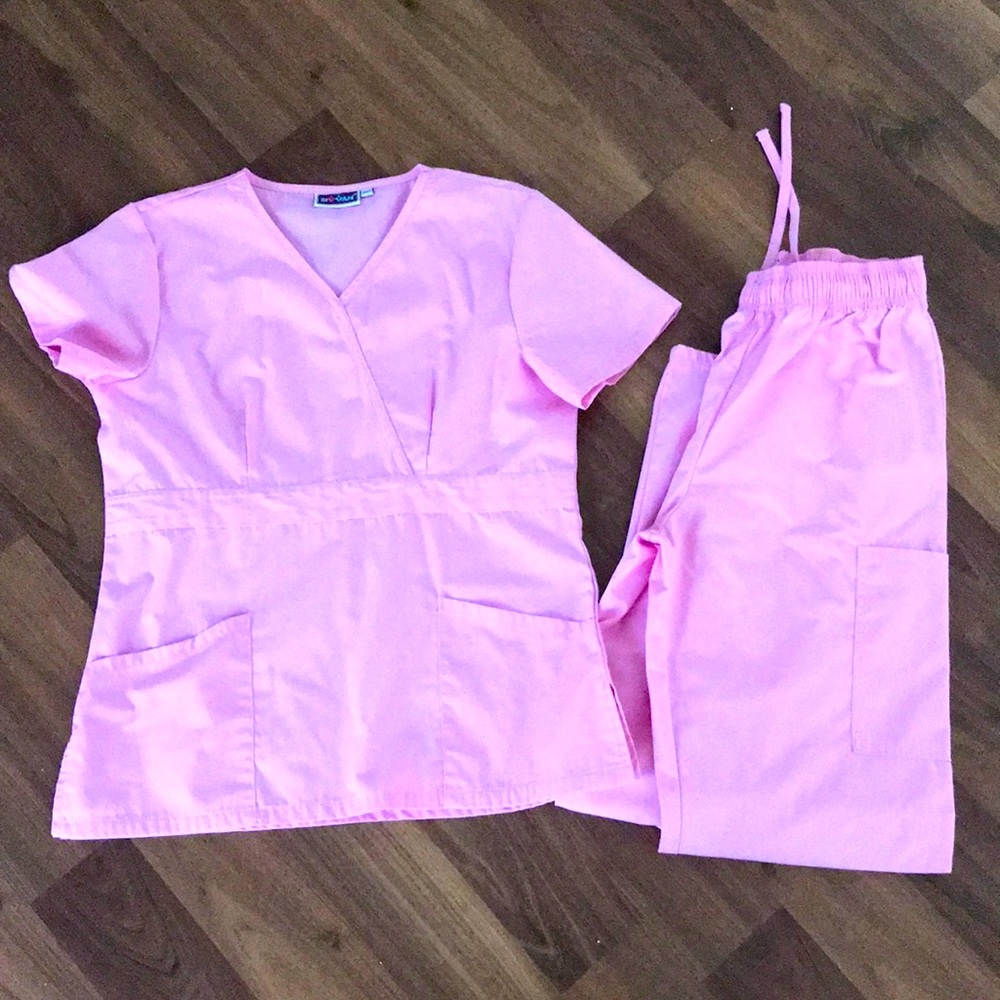 Xs scrubs light pink